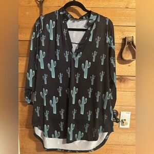 🤠 Cowgirl Hardware Summer Country Music Festival Blouse, Turquoise Size Large
